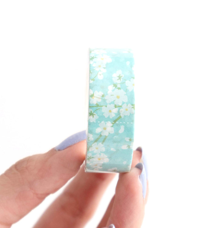 Washi tape cerezo azul