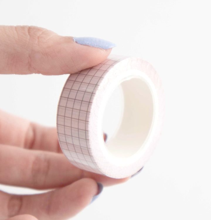 Washi tape rejilla rosa
