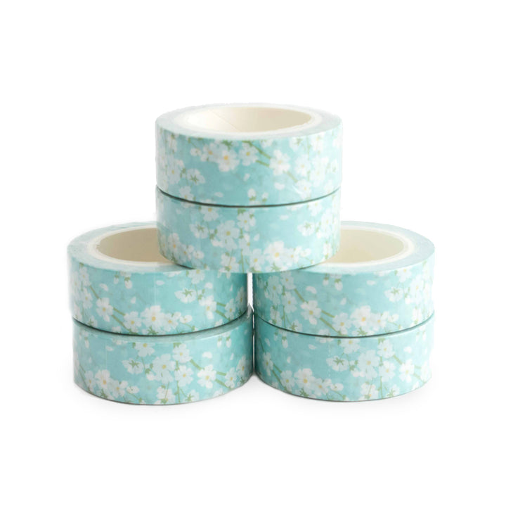 Washi tape cerezo azul