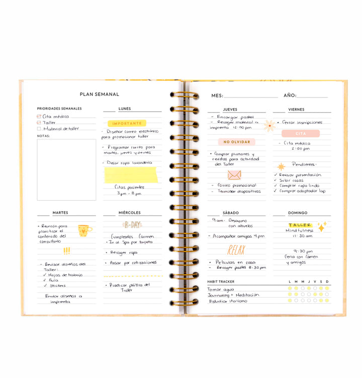 Paquete doble agenda semanal Mimosa