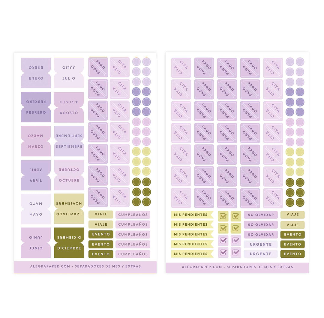 Stickers Meses y Planes Lavanda