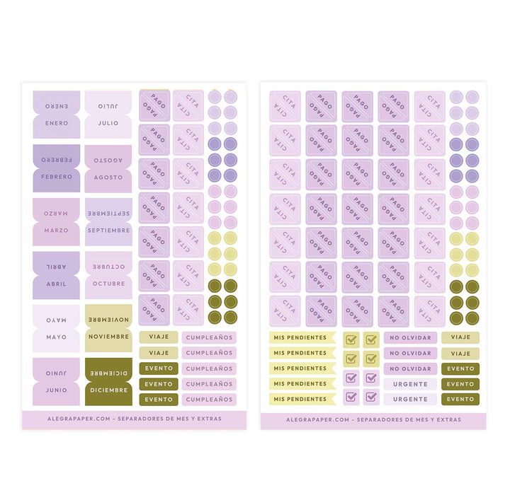 Stickers Meses y Planes Lavanda
