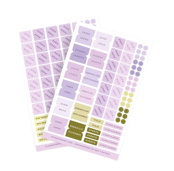 Stickers Meses y Planes Lavanda - alegrapaper