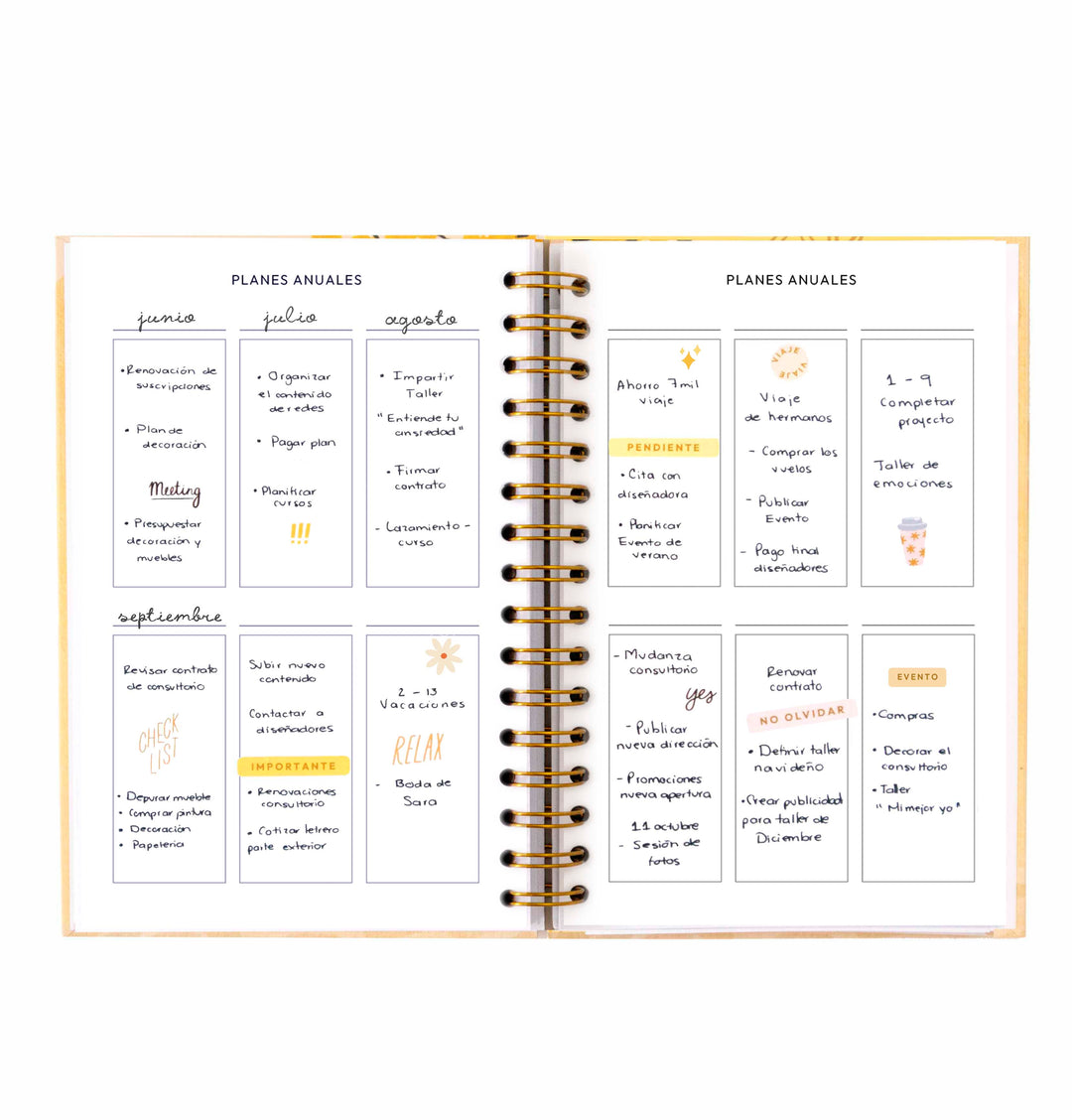 Paquete doble agenda semanal Mimosa