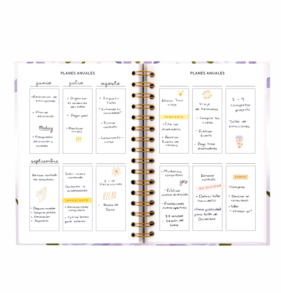 Agenda Letts Two Tone 2022 Tamaño A6 - Vista Semanal, Color Morado Y Cubierta Flexible