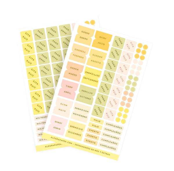 Stickers Meses y Planes Mimosa - alegrapaper