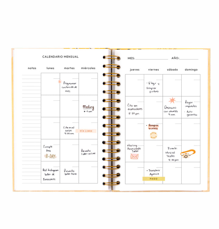 Paquete doble agenda semanal Mimosa
