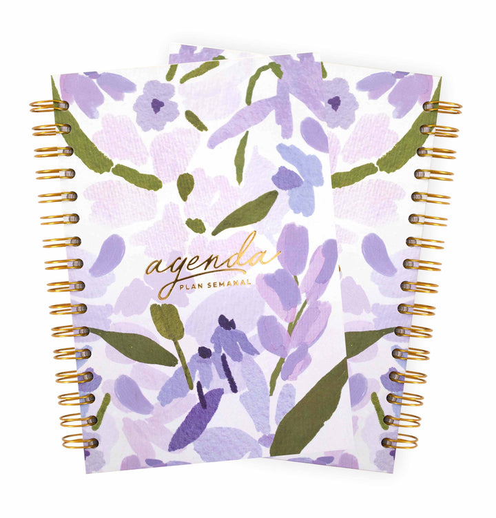 Paquete doble agenda semanal Lavanda